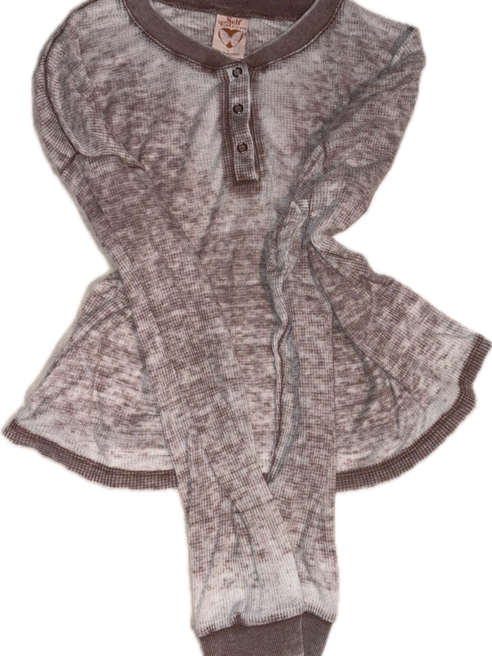 Distressed Light Weight Waffle Knit Top